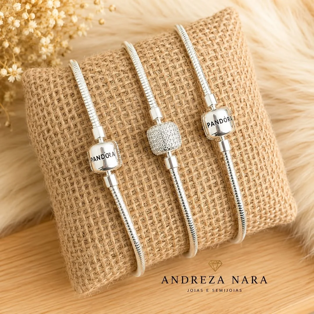 pulseiras Pandora prateadas 